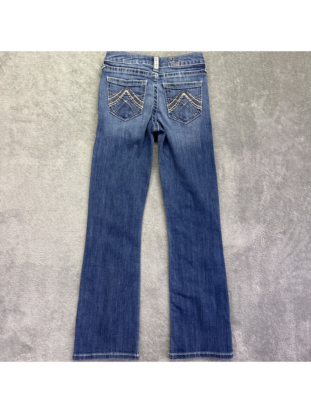 Ariat REAL Jeans Girls Blue Medium Wash Bootcut Embroidered Denim Size 8